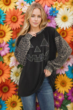 Load image into Gallery viewer, Halloween Pumpkin Leopard Top
