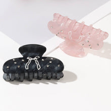 Load image into Gallery viewer, Bow Print &amp; Rhinestone Embellished Hair Claw Clip
