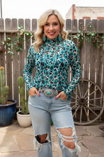Load image into Gallery viewer, Turquoise Aztec &amp; Cow Print Mesh
