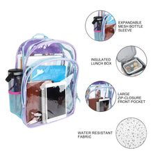 Load image into Gallery viewer, Disney Princesses 2-Piece 16” Kids Clear Backpack &amp; Lunch Box Set For School And Travel
