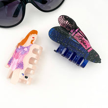 Load image into Gallery viewer, Book &amp; Microphone Hair Clips, Cute Novelty Hair Claw Clip
