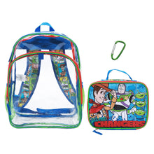 Load image into Gallery viewer, Toy Story “Changers” 2-Piece 16” Kids Clear Backpack &amp; Lunch Box Set For School And Travel
