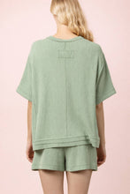 Load image into Gallery viewer, NT12686SET-Ribbed Knit Comfy Top &amp; Shorts Set
