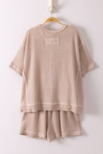 Load image into Gallery viewer, NT12686SET-Ribbed Knit Comfy Top &amp; Shorts Set
