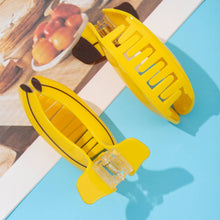 Load image into Gallery viewer, Yellow Banana Shaped Hair Clip, Fruit Hair Accessories
