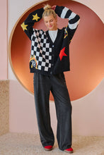Load image into Gallery viewer, CHECKER 8 BALL GRAPHIC KNIT CARDIGAN
