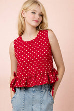 Load image into Gallery viewer, NT12128-Side Tie Detail Ruffled Top
