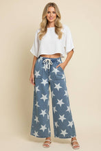Load image into Gallery viewer, Star Print Drawstring Wide Leg Denim Pants
