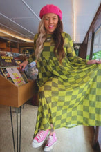 Load image into Gallery viewer, Green Checkered Mesh Dress

