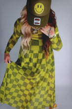Load image into Gallery viewer, Green Checkered Mesh Dress
