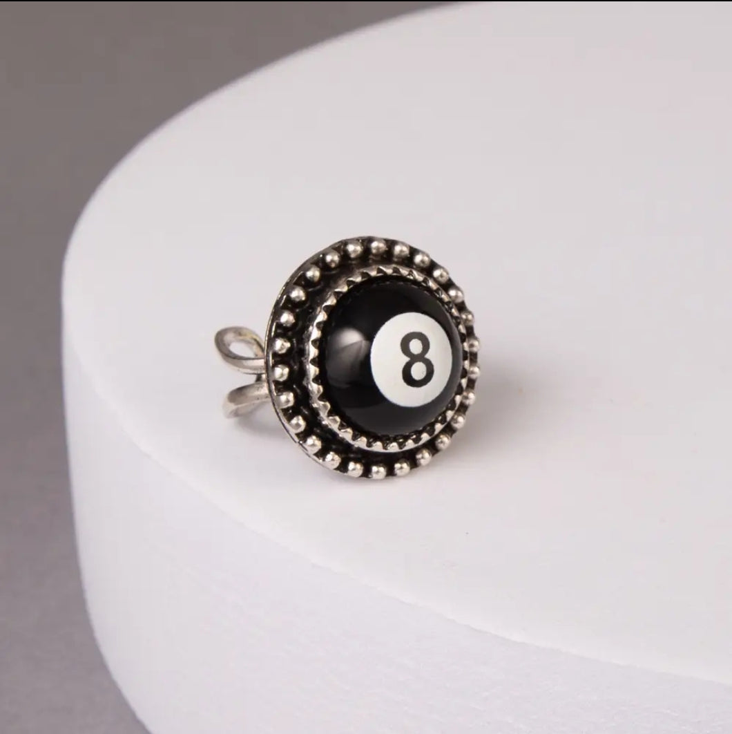 8 Ball Cuff Ring