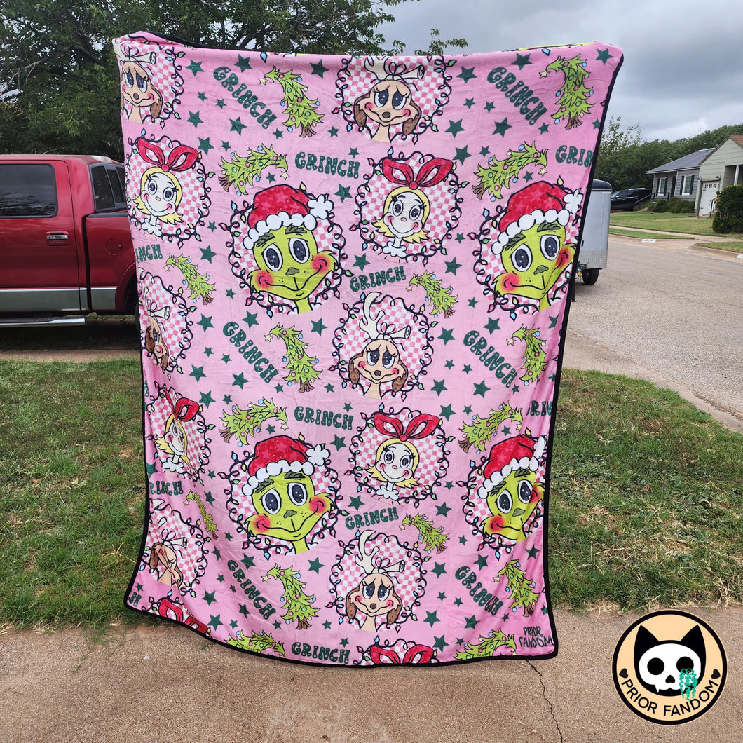 Pink Grinch Blanket