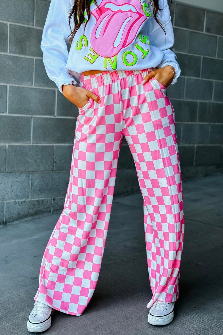 Pink & White Checkered Pants