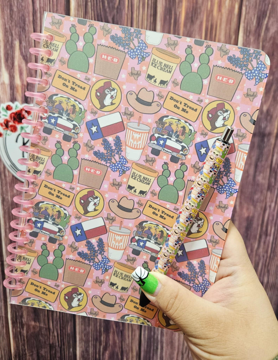 Pink Texas Smart Ring Notebook Set