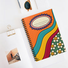 Load image into Gallery viewer, Orange Retro Spiral Notebook - Ruled Line
