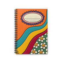 Load image into Gallery viewer, Orange Retro Spiral Notebook - Ruled Line
