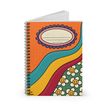 Load image into Gallery viewer, Orange Retro Spiral Notebook - Ruled Line
